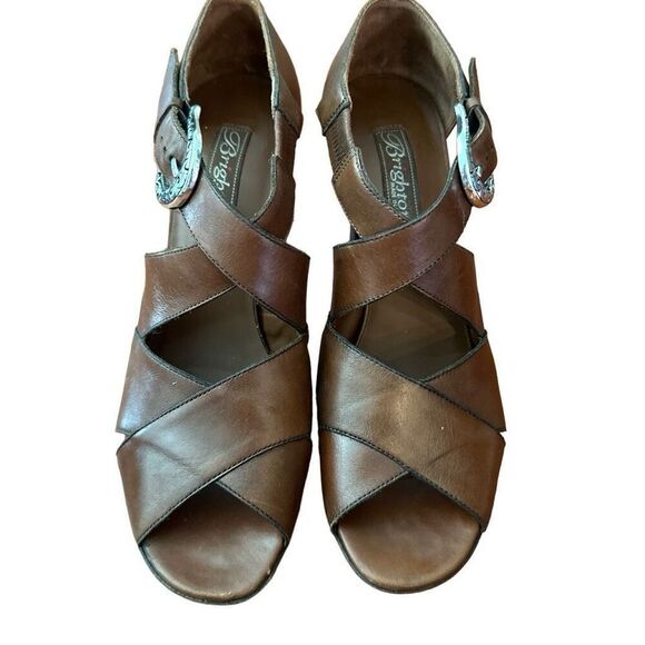 Brighton Brown Leather Heels- size 8.5 - Picture 1 of 8
